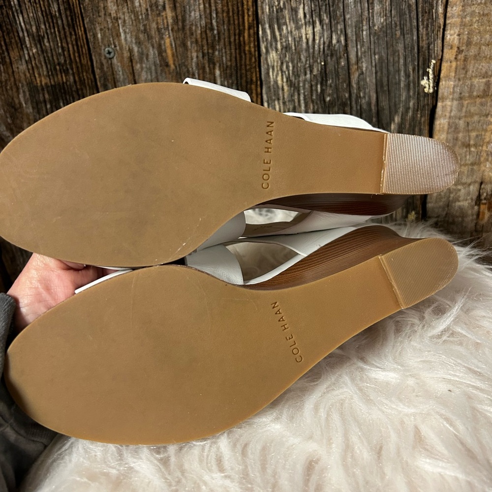 Cole Haan Women's Penelope Wedge Leather Ankle-High Wedged Sandal - Picture 6 of 9